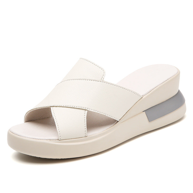 Sandalias de plataforma de piel