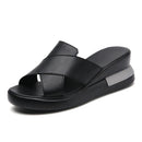 Sandalias de plataforma de piel