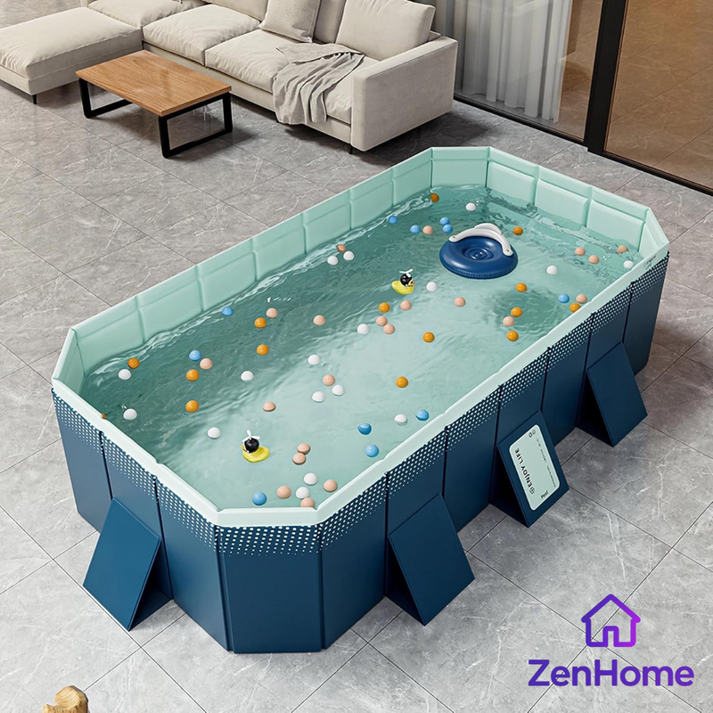 PISCINA PLEGABLE NO INFLABLE DE PLÁSTICO DURO PARA NIÑOS Y ADULTOS